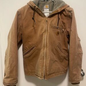 Carhartt Tan Hooded Work Jacket